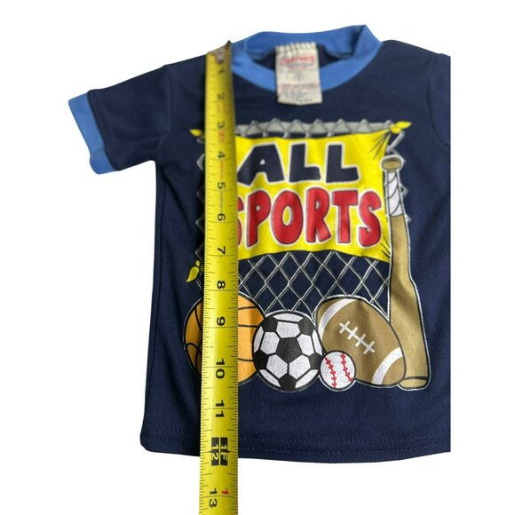 VTG Y2K Carters All Sports Ball Shirt | Toddler Boy 10"x11" Ringer Tee 12 Months - Picture 5 of 6